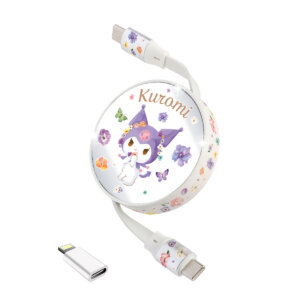 Retractable USB-C Data Sync/ Charging Cable - Kuromi