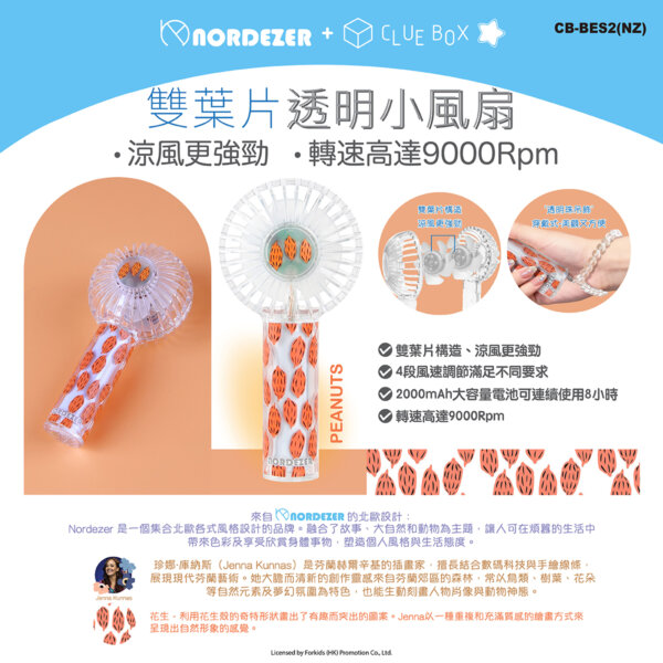 Double Blade Transparent Portable Fan - (Nordezer)Peanuts - Image 6