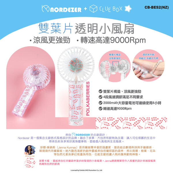 Double Blade Transparent Portable Fan - (Nordezer)Polkaberries - Image 6