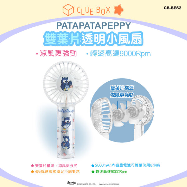 Double Blade Transparent Portable Fan - PataPataPeppy - Image 5